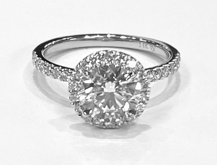 1.51 Carat VS1 F Lab Grown RBC Diamond IGI 14K WG Diamond Ring