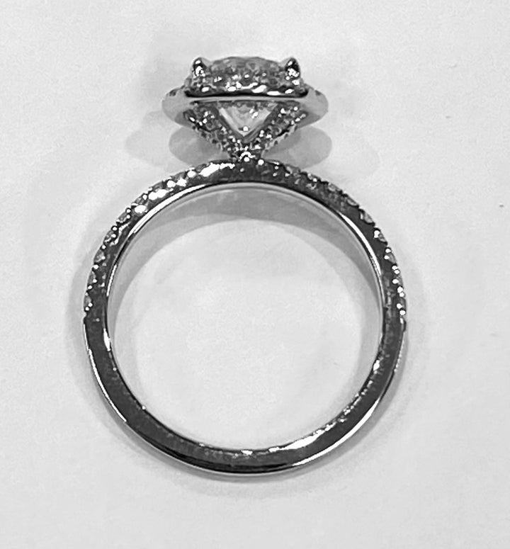 1.51 Carat VS1 F Lab Grown RBC Diamond IGI 14K WG Diamond Ring