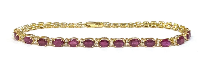 Ruby Diamond 18K Yellow Gold Bracelet