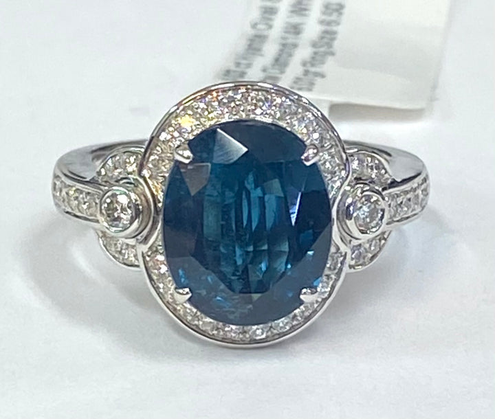 Kyanite Diamond 14K White Gold Ring