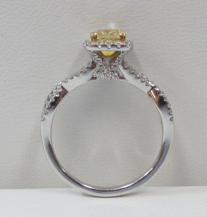 Lady’s Fancy Yellow & Colorless Diamond 14K White Gold Ring