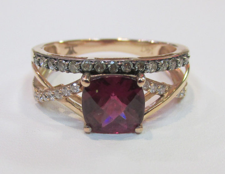 LeVian Rhodolite Garnet Diamond 14K Rose Gold Ring