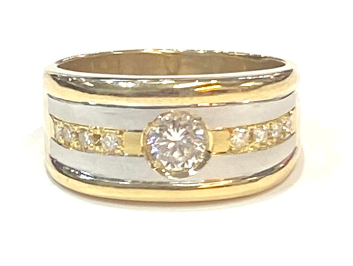 Men’s Diamond 18K Two Tone Band Ring