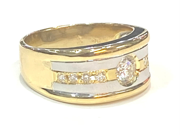 Men’s Diamond 18K Two Tone Band Ring