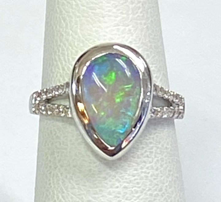 Opal Diamond 14K Yellow Gold Ring