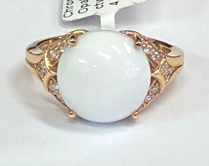 Opal Diamond 18K Rose Gold Ring