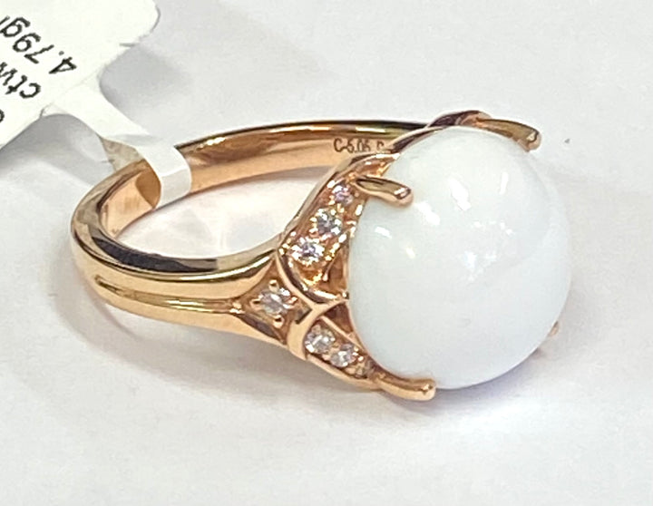 Opal Diamond 18K Rose Gold Ring