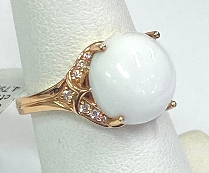 Opal Diamond 18K Rose Gold Ring