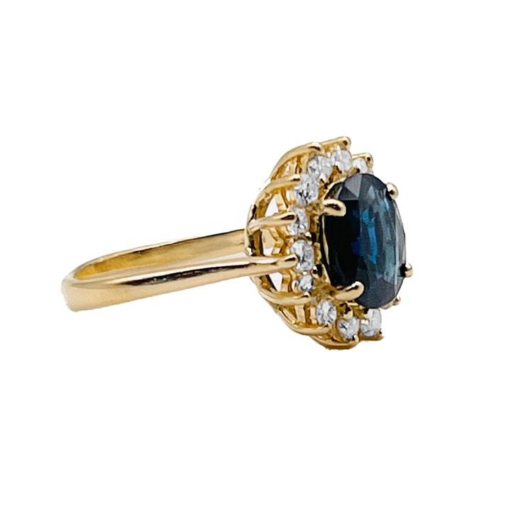 Sapphire Diamond 14K Yellow Gold Ring