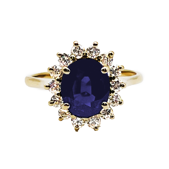 Sapphire Diamond 14K Yellow Gold Ring