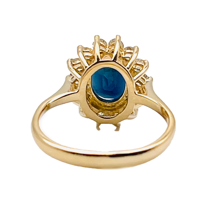 Sapphire Diamond 14K Yellow Gold Ring