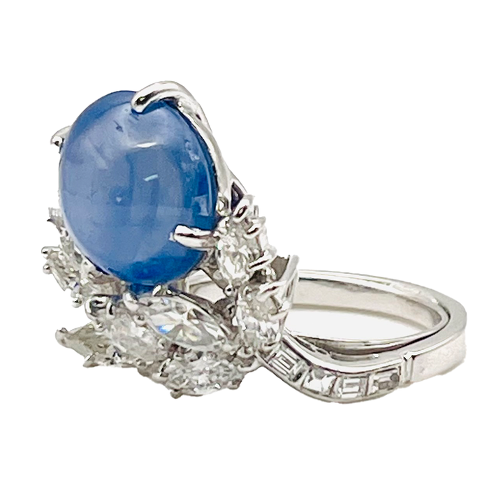 Star Sapphire Diamond Vintage Ring