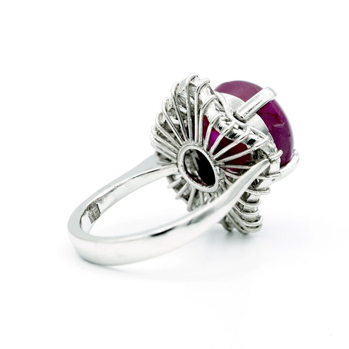 Star Ruby Diamond Platinum Ring