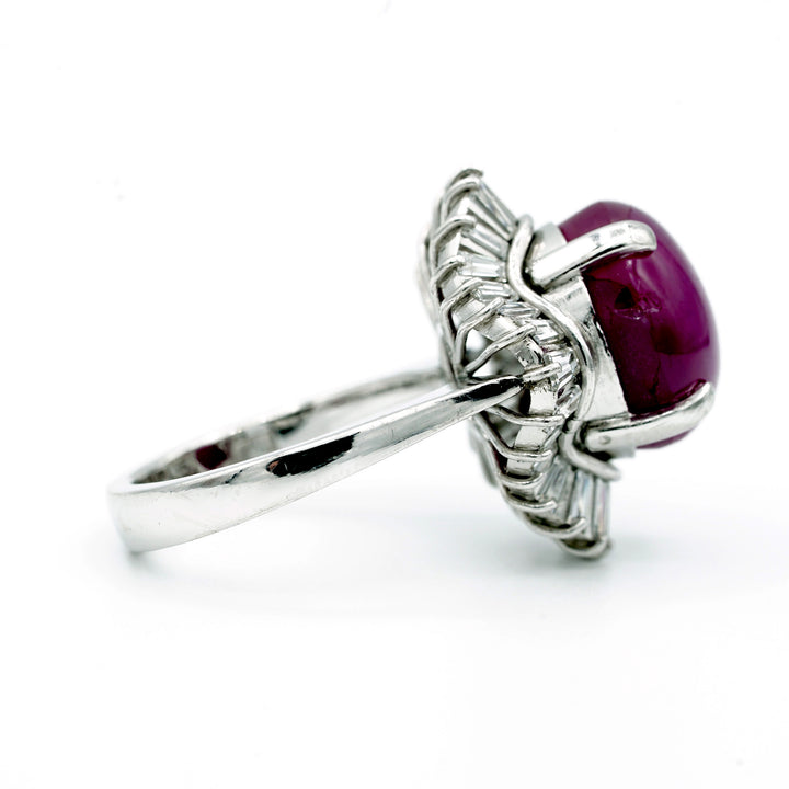 Star Ruby Diamond Platinum Ring