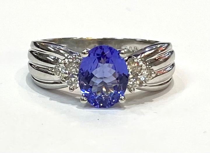 Tanzanite Diamond 14K White Gold Ring