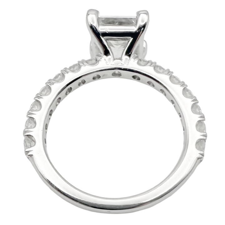 1.50 Carat E SI1 Princess Cut Diamond Platinum Ring