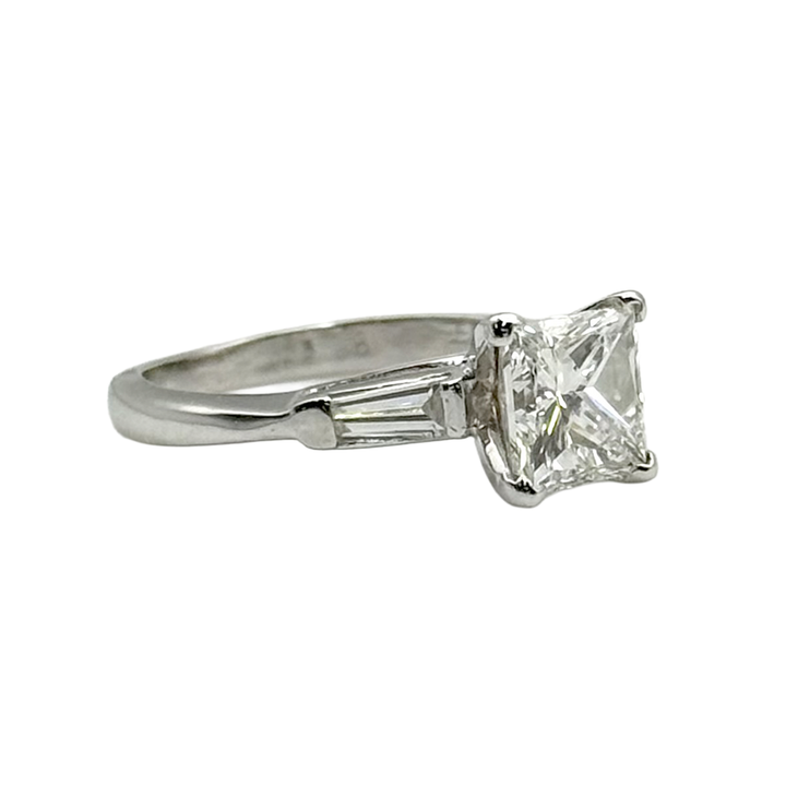 1.47 Carat Princess Cut F VS2 GIA Platinum Ring