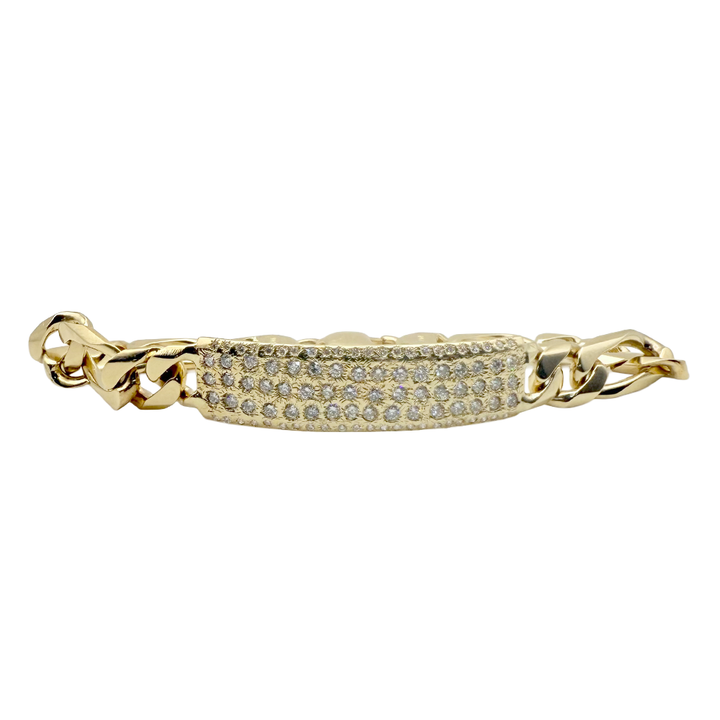 Diamond 14K Yellow Gold ID Bracelet
