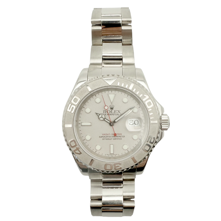 Rolex Stainless Steel & Platinum Yachtmaster Wristwatch