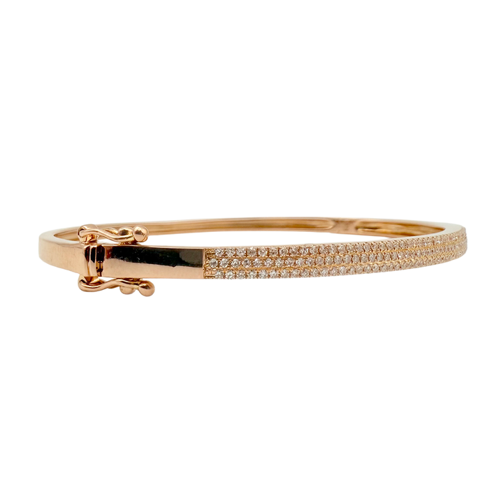 Diamond 14K Rose Gold Bangle Bracelet