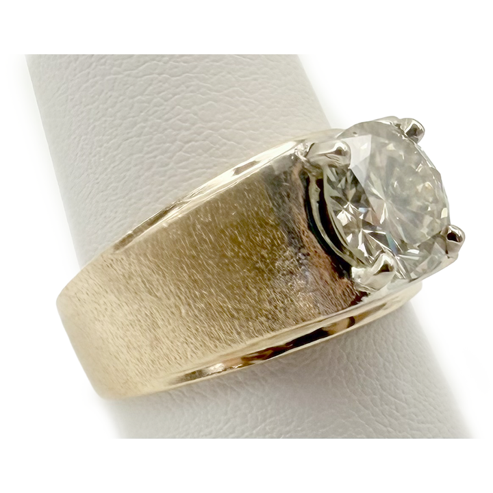 Diamond 14K Yellow Gold Solitaire Gent's Ring