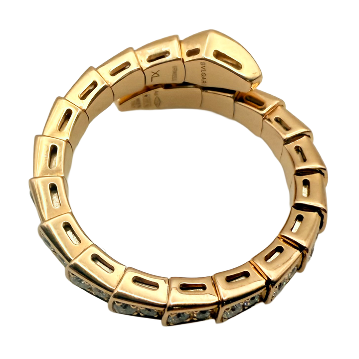 Bvlgari Serpenti Viper Diamond 18K Rose Gold Ring