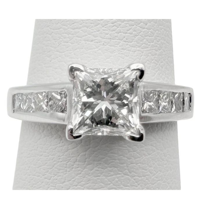 1.20 Carat Princess Cut Diamond 14K WG Wedding Ring Set