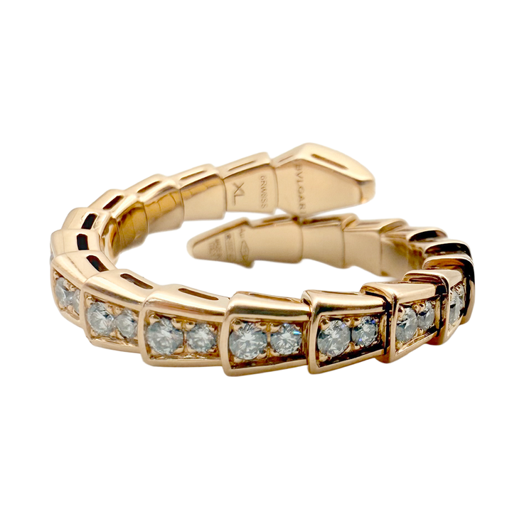 Bvlgari Serpenti Viper Diamond 18K Rose Gold Ring