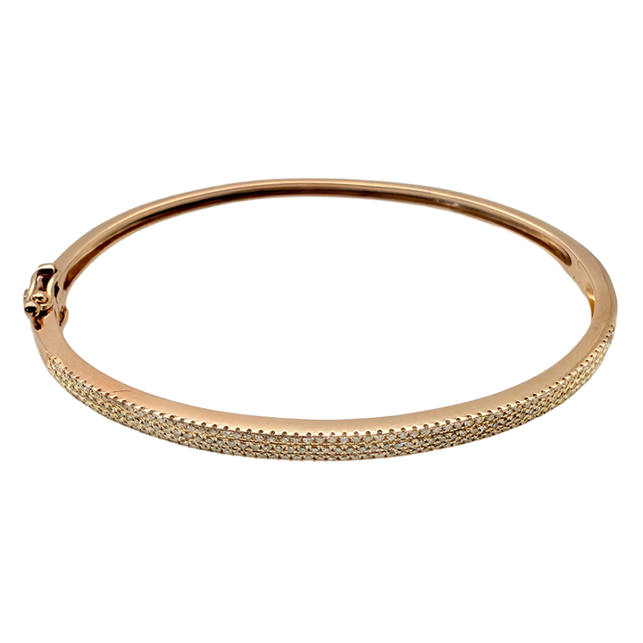 Diamond 14K Rose Gold Bangle Bracelet