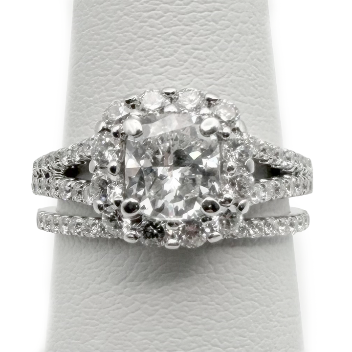 1.01 Carat Cushion Brilliant Cut SI2 D EGL 18K WG Ring