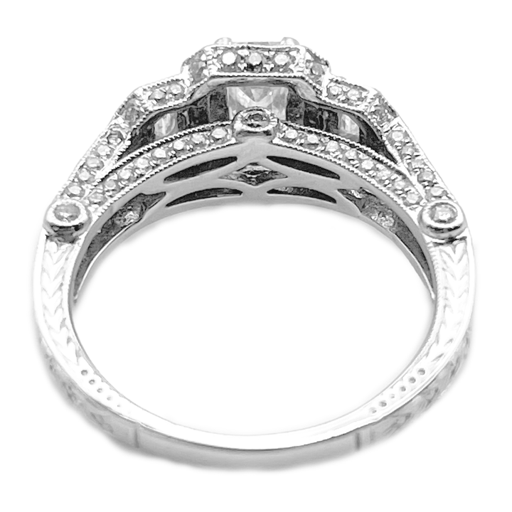 Diamond 14K White Gold Engagement-Wedding Ring