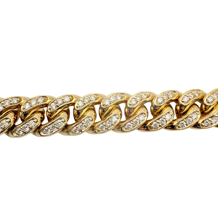 Diamond 14K Yellow Gold Miami Cuban Link Chain