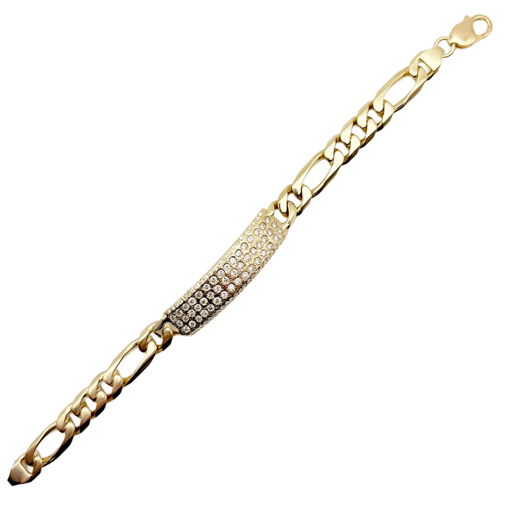 Diamond 14K Yellow Gold ID Bracelet