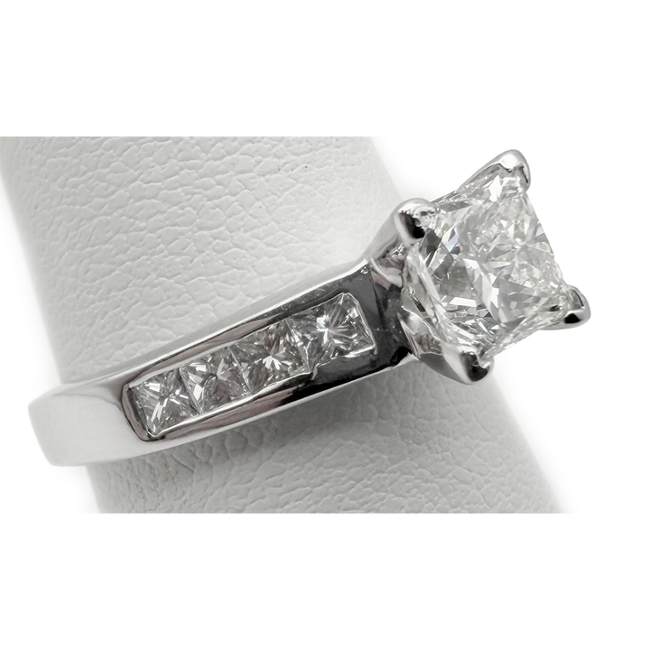 1.20 Carat Princess Cut Diamond 14K WG Wedding Ring Set