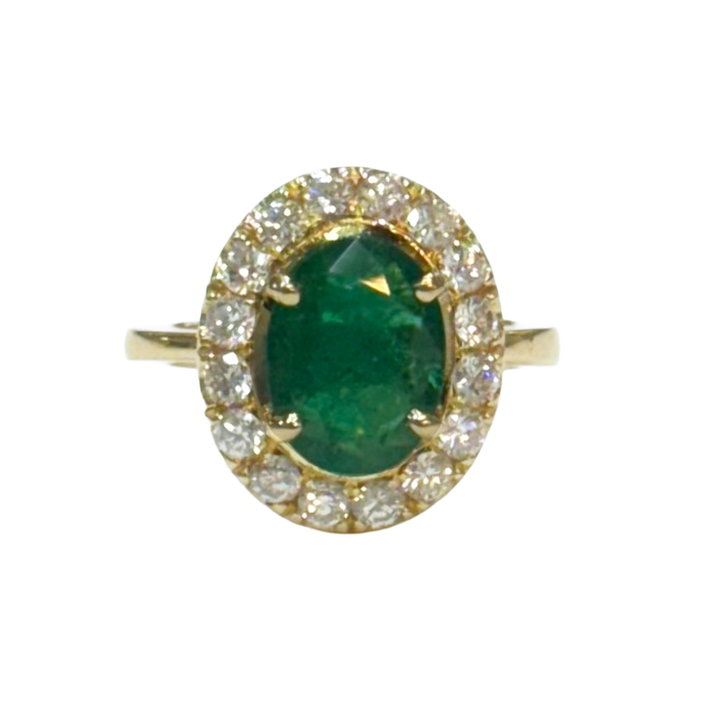 Emerald Diamond 18K Yellow Gold Ring