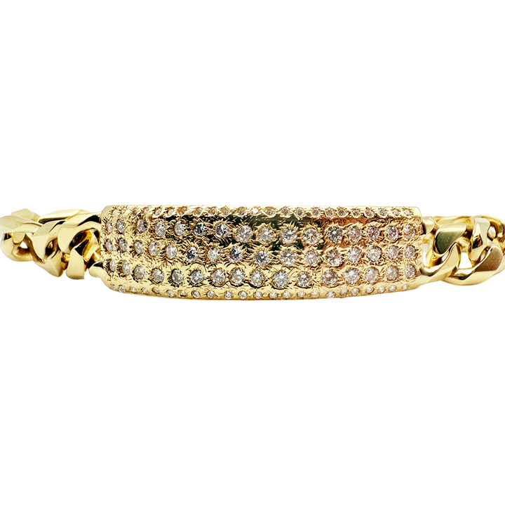 Diamond 14K Yellow Gold ID Bracelet