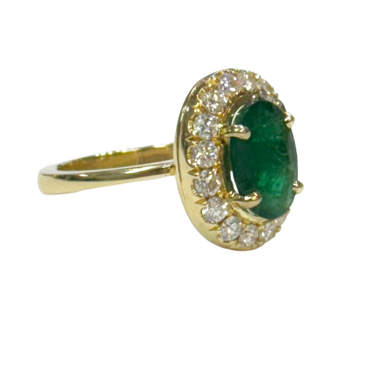 Emerald Diamond 18K Yellow Gold Ring