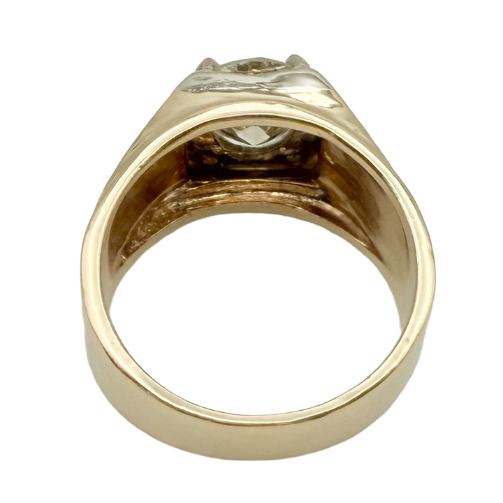 Diamond 14K Yellow Gold Solitaire Gent's Ring
