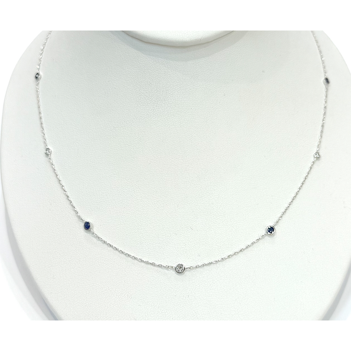 Sapphire & Diamonds by the Yard 14K WG Necklace
