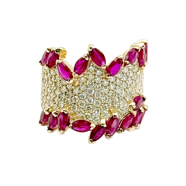 EFFY Ruby Diamond 14K Rose Gold Band Ring