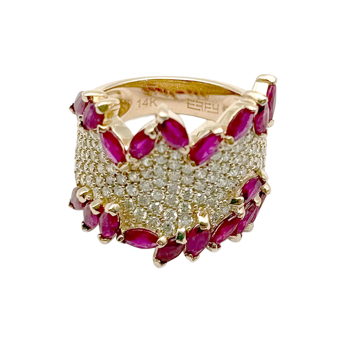 EFFY Ruby Diamond 14K Rose Gold Band Ring