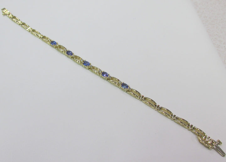 Tanzanite Diamond 14K Yellow Gold Bracelet