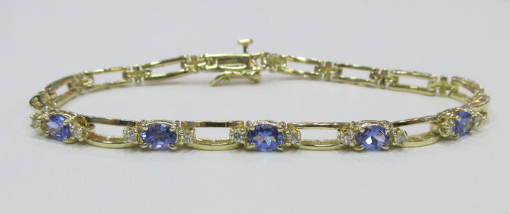 Tanzanite Diamond 14K Yellow Gold Bracelet