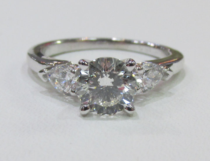 .98 Carat SI2 H Round Celebration Cut Diamond 18K White Gold Ring