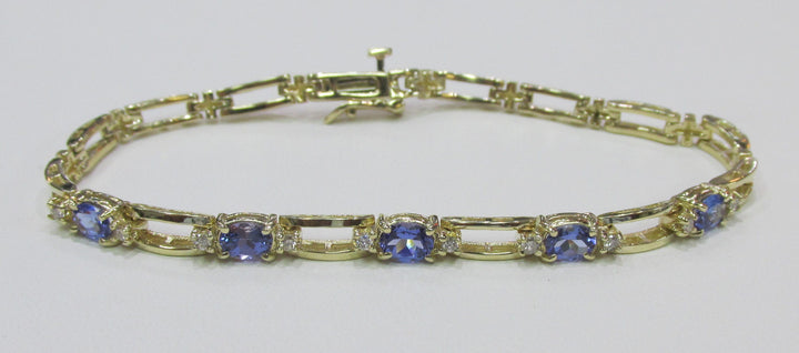 Tanzanite Diamond 14K Yellow Gold Bracelet