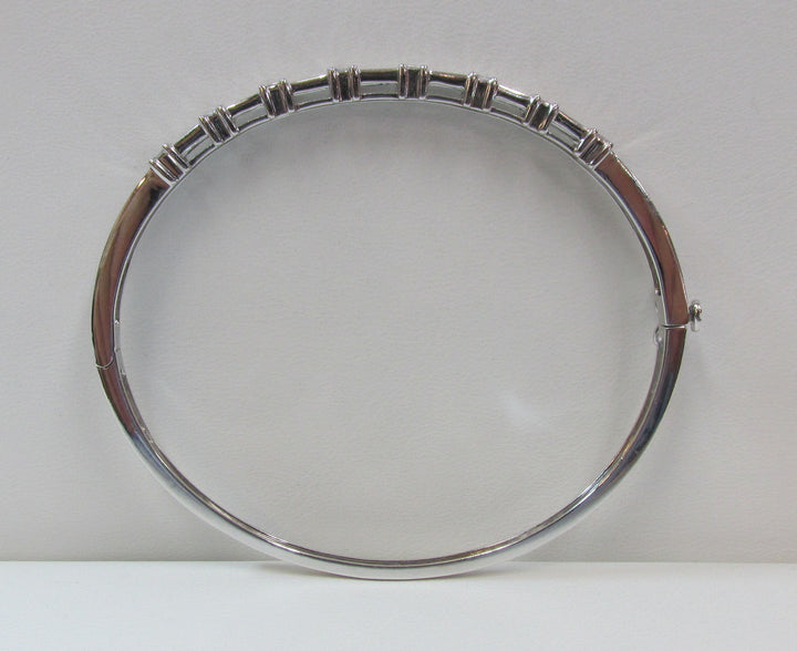 Diamond 14K White Gold Bangle Bracelet