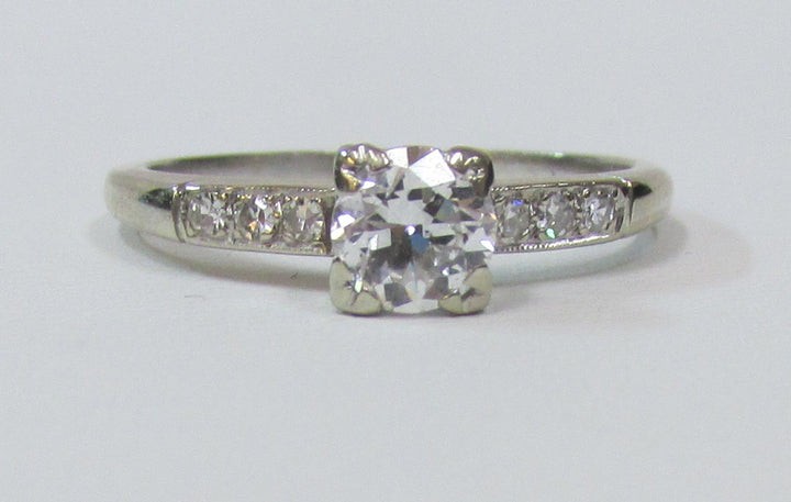 Vintage Diamond 14K White Gold Ring