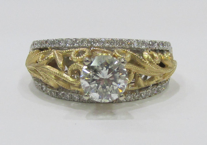 Uniquely Designed Diamond 14K Yellow Gold Ring