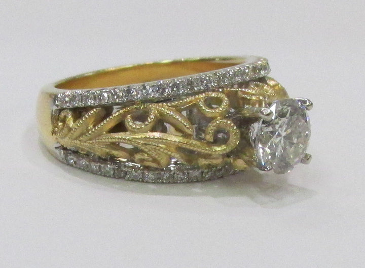 Uniquely Designed Diamond 14K Yellow Gold Ring
