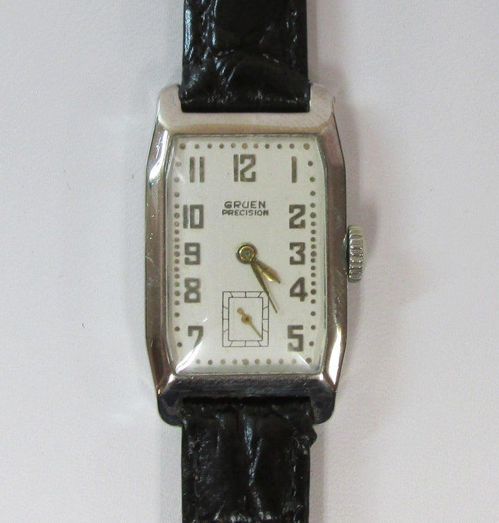 Vintage Gruen Precision 14K White Gold Wristwatch